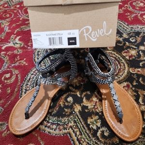 Revel Phoenix Black Snake Stella Sandle